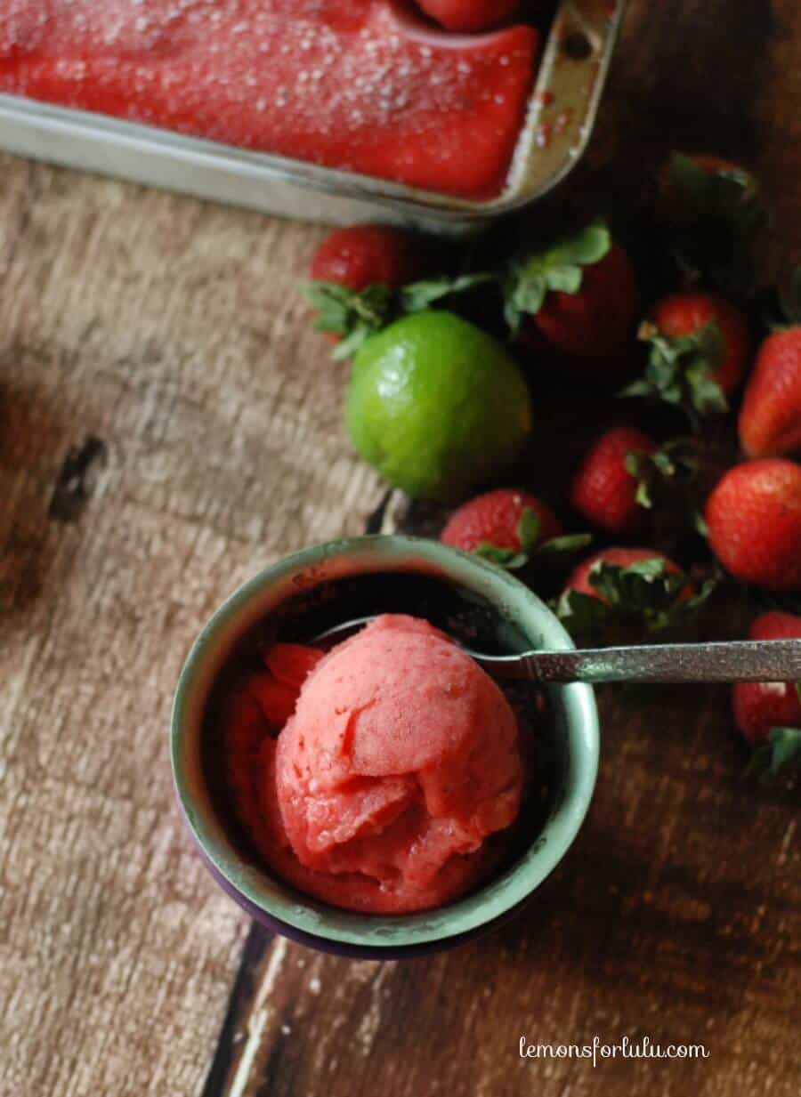 Strawberry Lime Sorbet