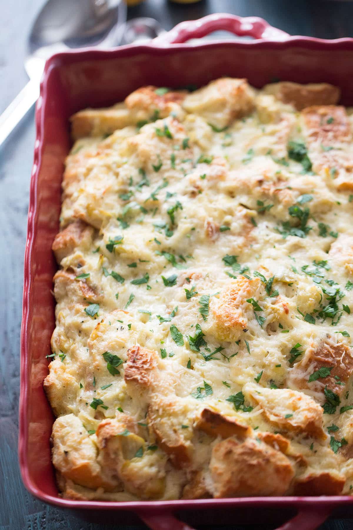 Savory Bread Pudding With Lemon And Artichokes
