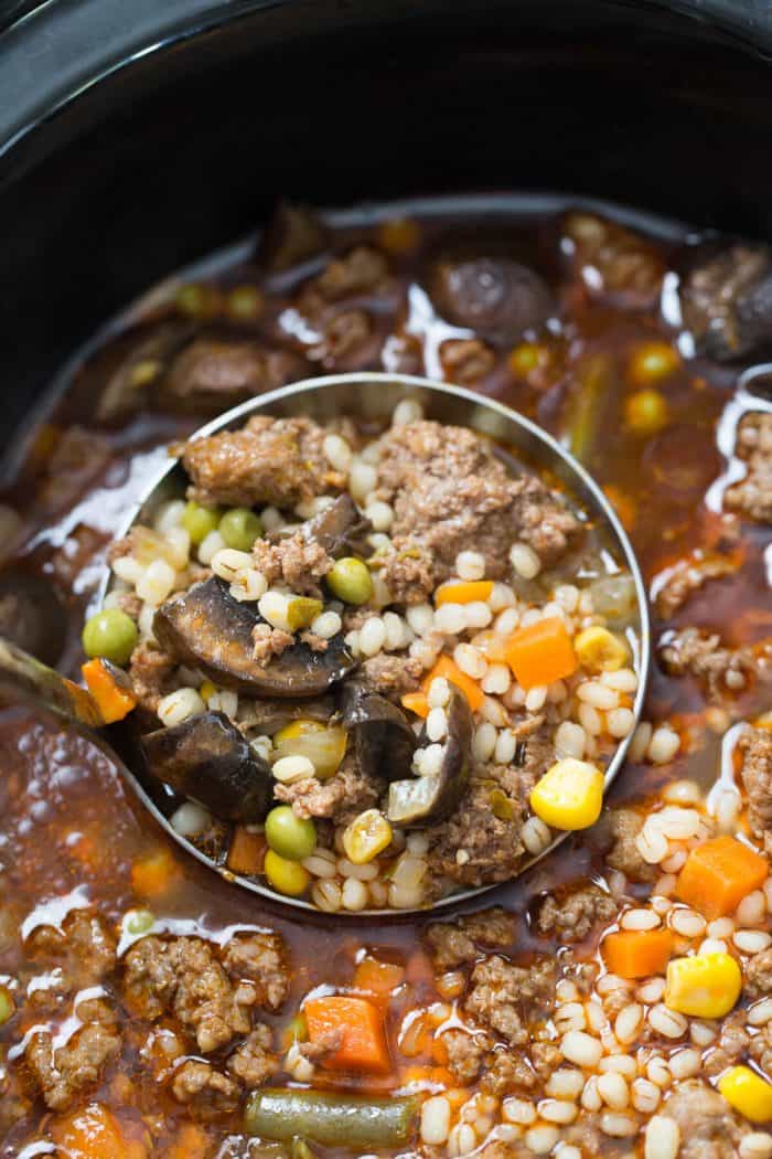 Slow Cooker Beef and Barley Soup Recipe