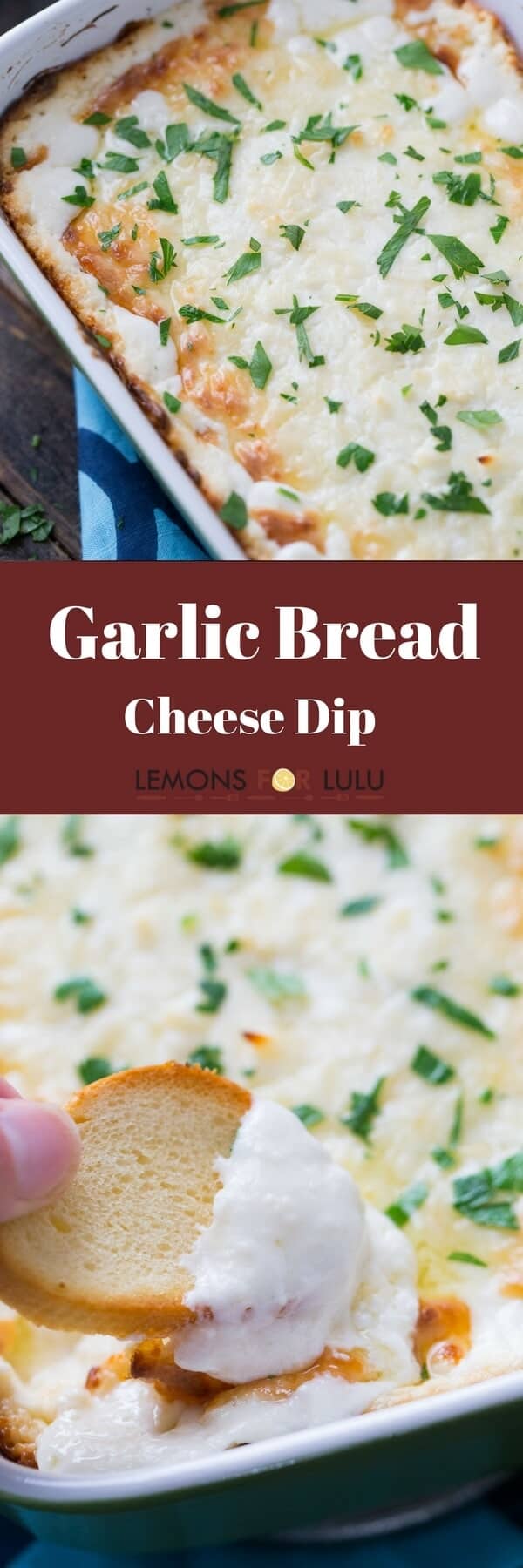 Garlic Bread Cheese Dip - LemonsforLulu.com