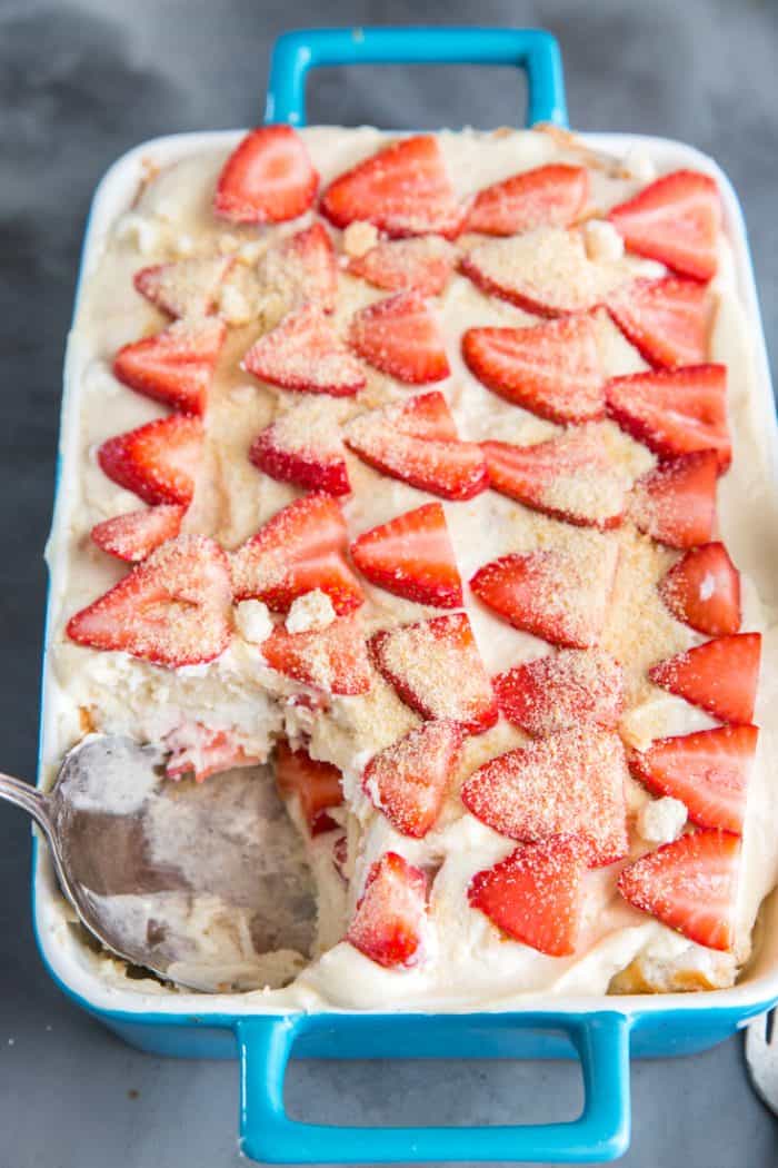 Strawberry Tiramisu Angel Food Cake - LemonsforLulu.com