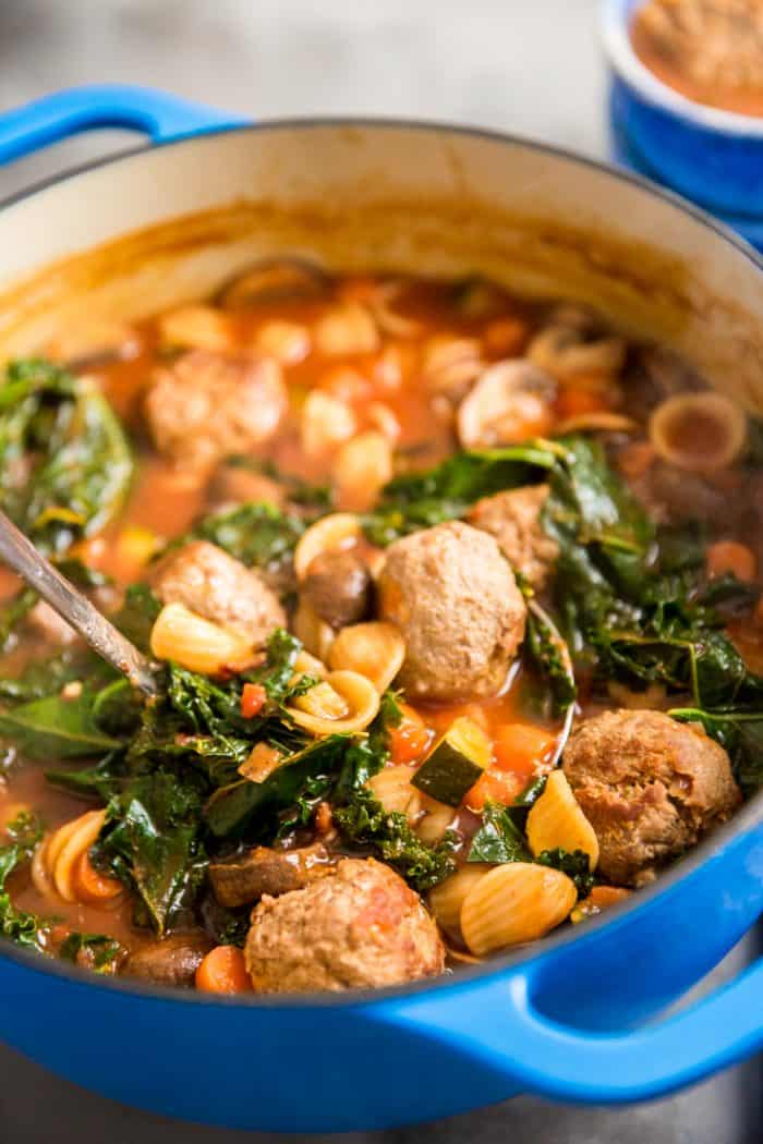 Easy Vegetable Soup Recipe with Meatballs