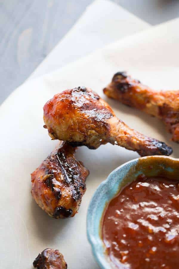 Grilled Chicken Drumsticks with a Spicy BBQ Sauce