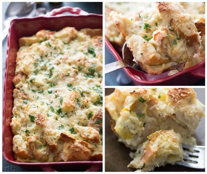 Artichoke Lemon Savory Bread Pudding - LemonsforLulu.com