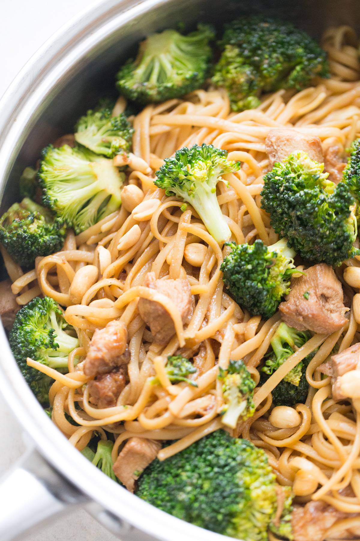 Chicken and Broccoli Stir Fry over Peanut Butter Noodles ...