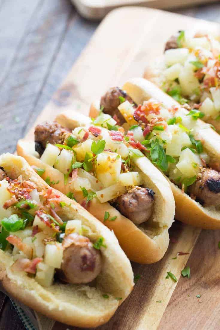 Pineapple Teriyaki Turkey Brats