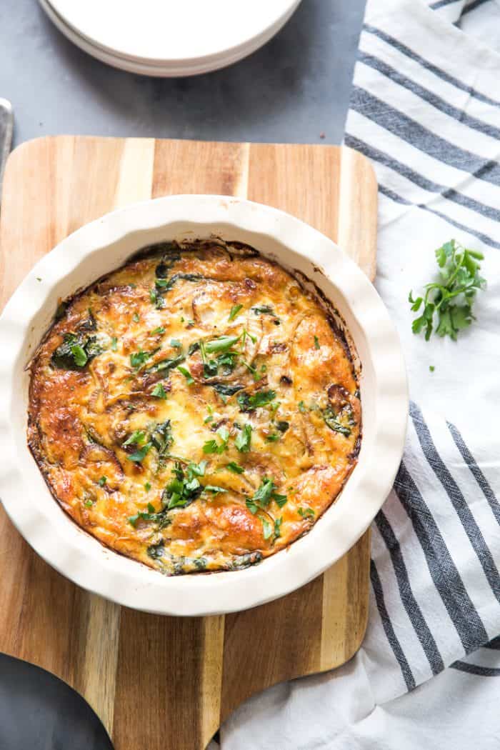 Caramelized Onion and Spinach Quiche - Lemons for Lulu