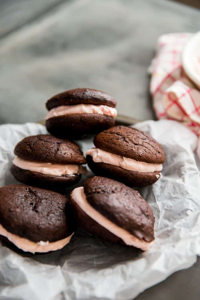 Chocolate Whoopie Pies with Cherry Filling - Lemons for Lulu