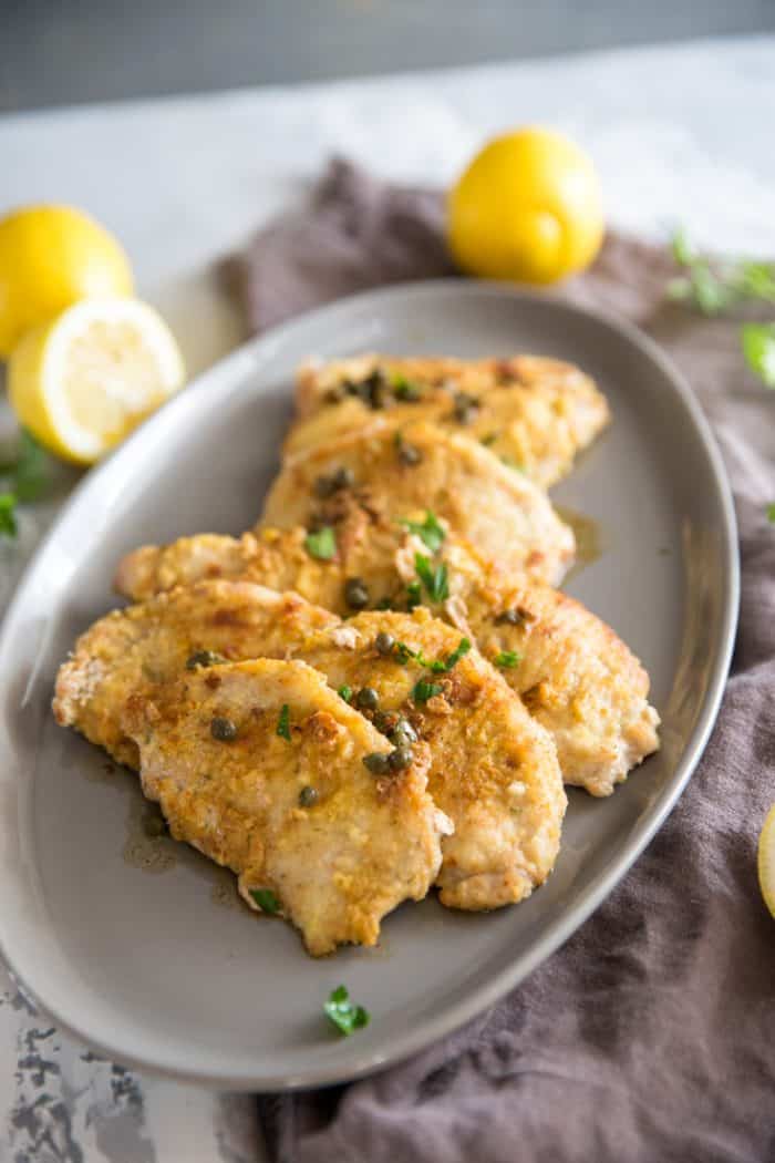 Pork Cutlets with Lemon Caper Sauce | LemonsforLulu.com