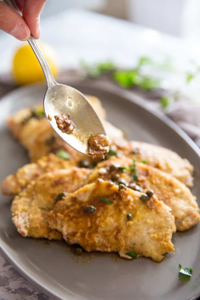 Pork Cutlets with Lemon Caper Sauce | LemonsforLulu.com