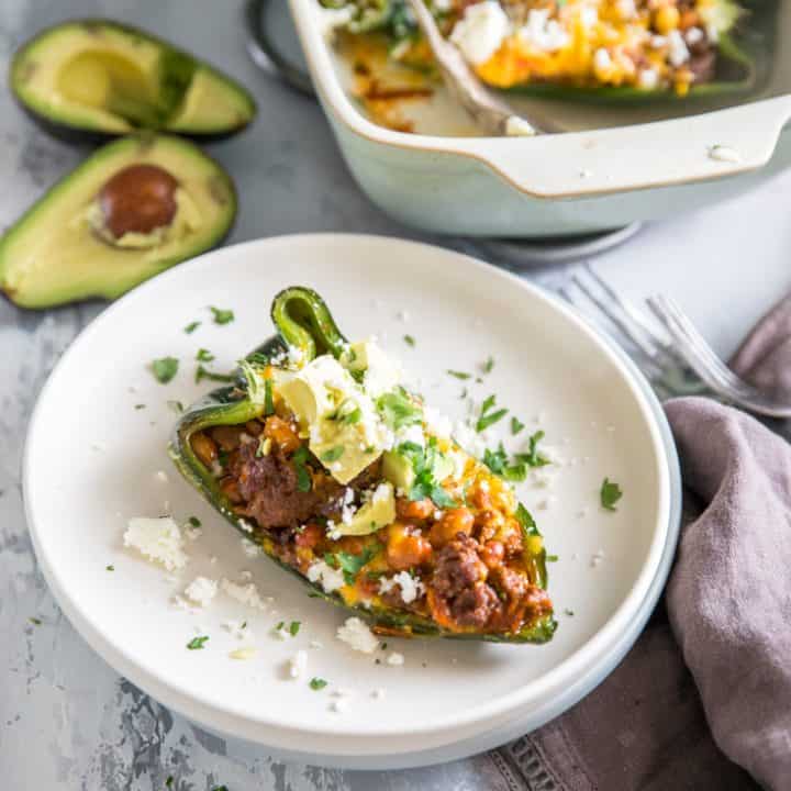 Taco Stuffed Poblano Peppers | LemonsforLulu.com